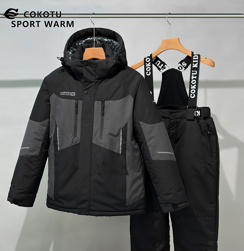 Waterproof Windproof Thick Warm Ski Jacket for Men's Kids