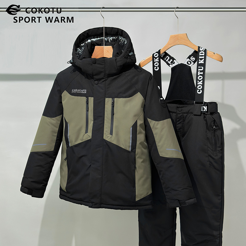 Waterproof Windproof Thick Warm Ski Jacket for Men's Kids